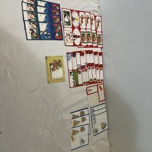 Vintage Christmas Holiday Gift Tags Mixed Lot Sticker Paper Eureka 99063 Drummer